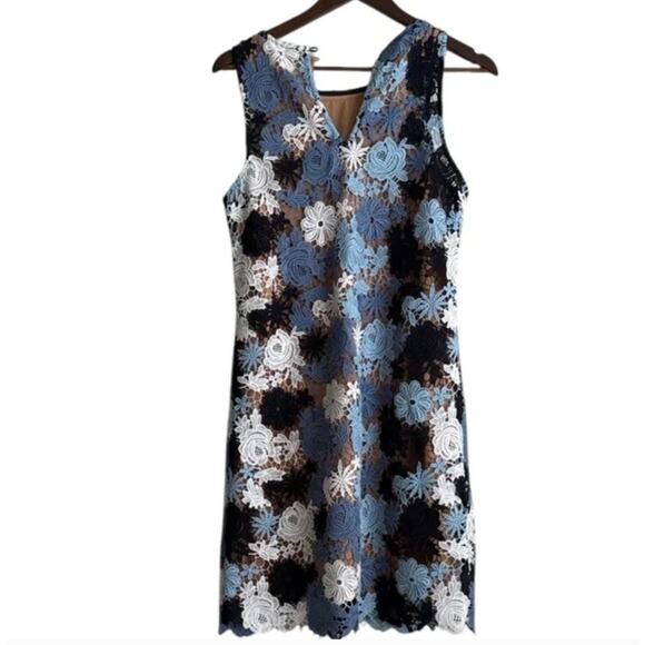 MICHAEL MICHAEL KORS Floral Lace Shift Dress Sz 6 - Picture 5 of 6